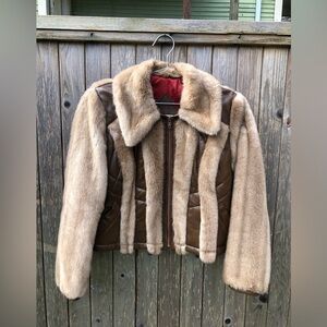 70’s faux fur leather jacket